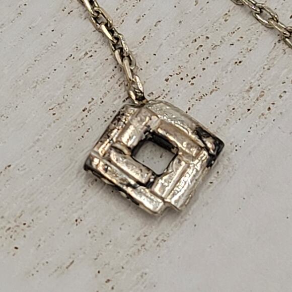 Womens Sterling Silver Pull Through Long Chain Cube Dangle Drop Earrings - Picture 5 of 12
